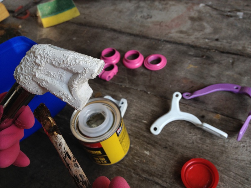 Stripping and refinishing BMX parts for the Healing Freestyler