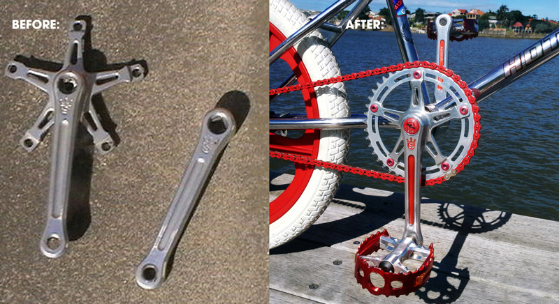 Restored Sugino Mighty cranks