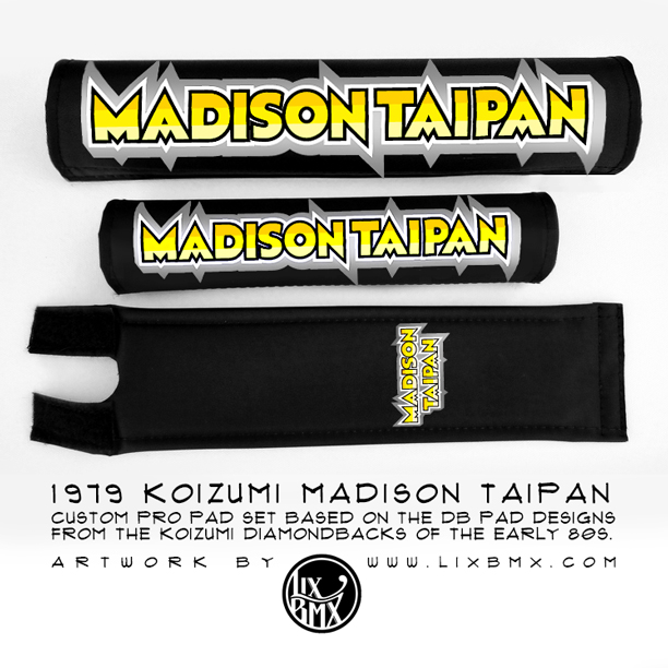 1979 Koizumi Madison Taipan custom pro pad set based on the DB Pro pads from the era-identical Koizumi frame