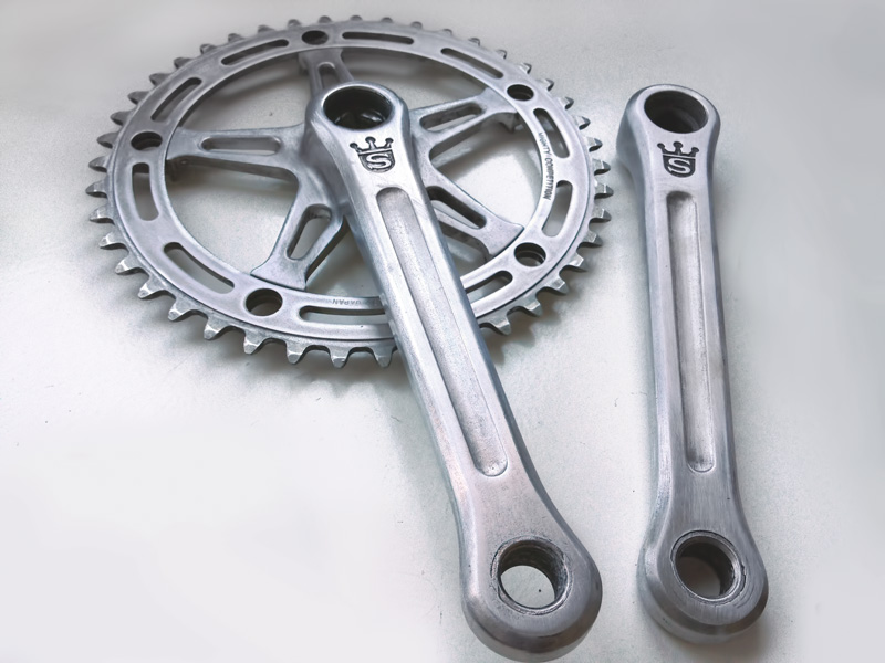 Sugino Mighty cranks — pre-polish