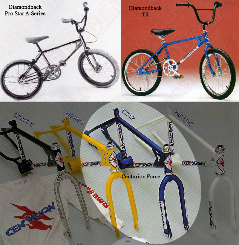 Original frame alternate releases — Diamondback TK, Centurion Force, Pro-Star A-Series