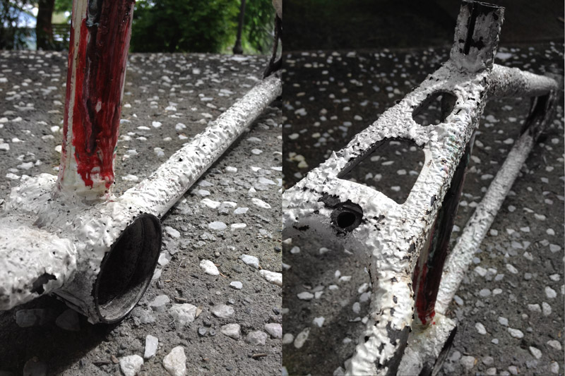 RAWR Custom Pro frame — paint stripping