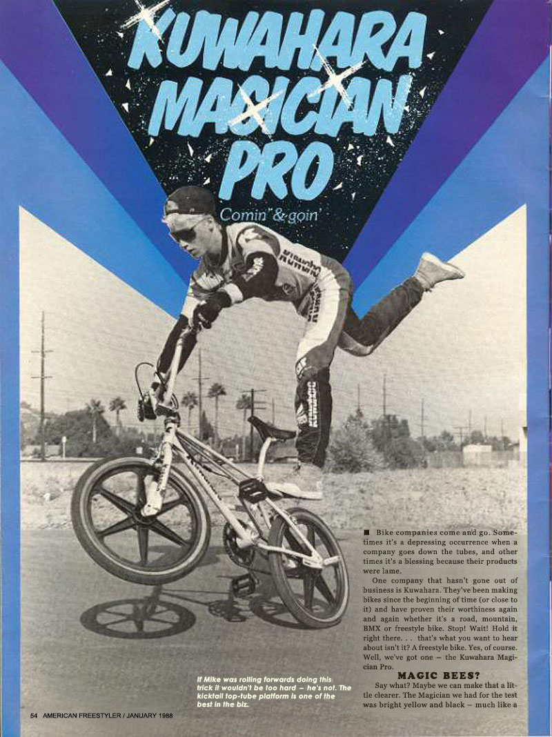 American Freestyler Magazine, Jan 1988 — Kuwahara Magician Pro road test, page 1