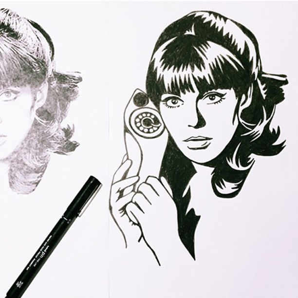 Prody badge step 1 — original Agent 99 micro-liner artwork