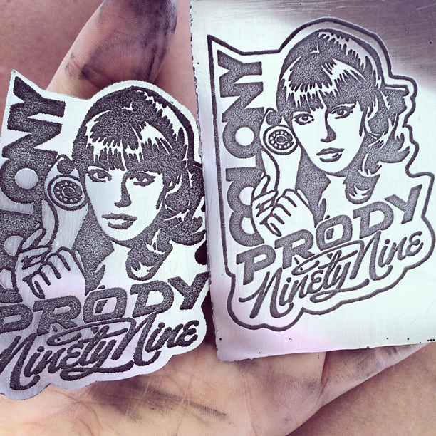 Prody badge step 12 — inspecting etch detail