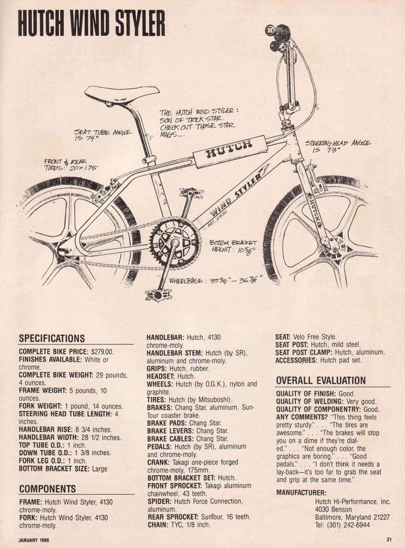 Hutch Wind Styler — Freestylin' 1986 review and specs