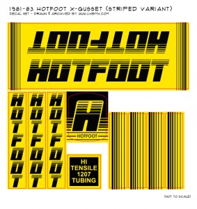 82 Hotfoot X-gusset striped decalset