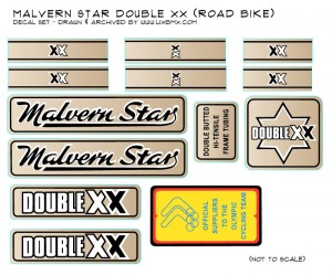 Malvern Star Double XX decalset