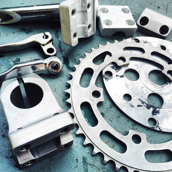 2007 PK Ripper Team custom build parts — stripped and de-anodised