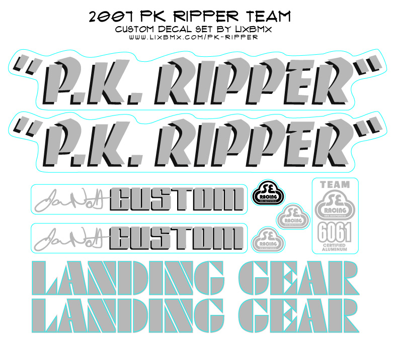 2007 PK Ripper Team custom decal set by LixBMX
