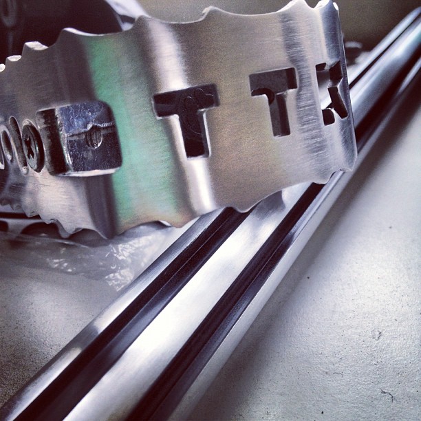 Cycle Pro TTK early 80s pedals and fluted aluminium seat post after de-anodising and refinishing/polishing