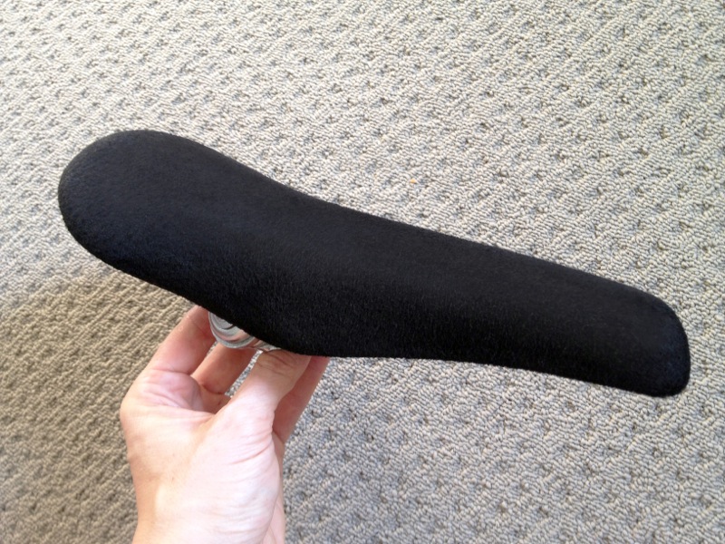 Finished re-covered seat on bike — step 38