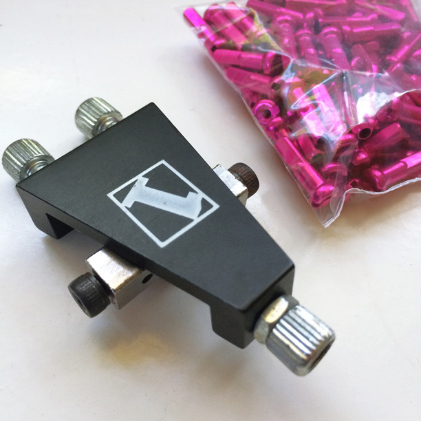Pink anodised spoke nipples