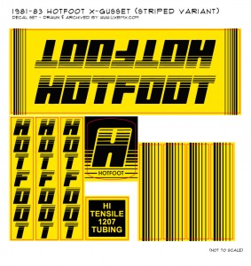 82 Hotfoot X-gusset striped decalset