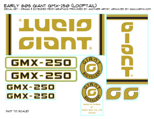 Giant GMX-250 BMX Decals