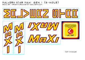 Malvern Star Maxi 5-Hole BMX decal artwork