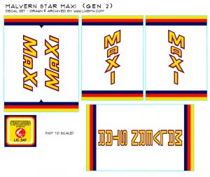 Malvern Star Maxi Gen 2 BMX decal artwork