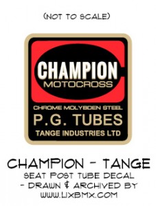 Tange Champion decal