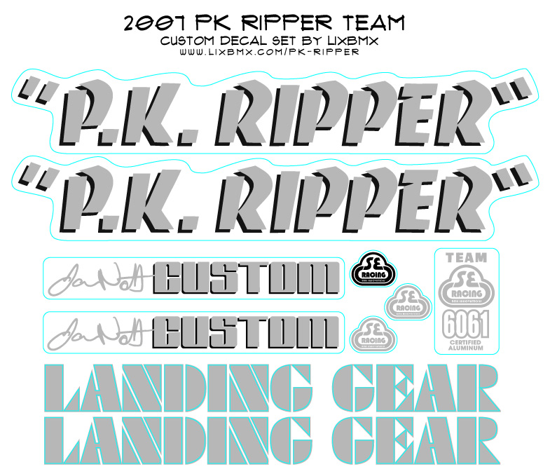 2007 PK Ripper Team Custom Decal Set by LixBMX