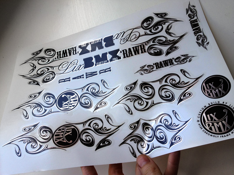 LixBMX RAWR Custom Pro decal set design by Lix N