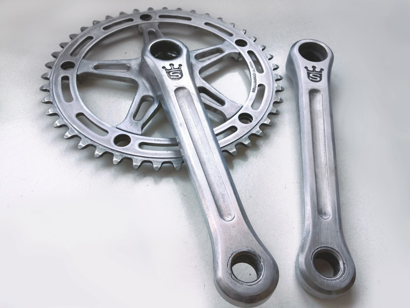 Sugino Mighty Competition cranks stripped before polishing