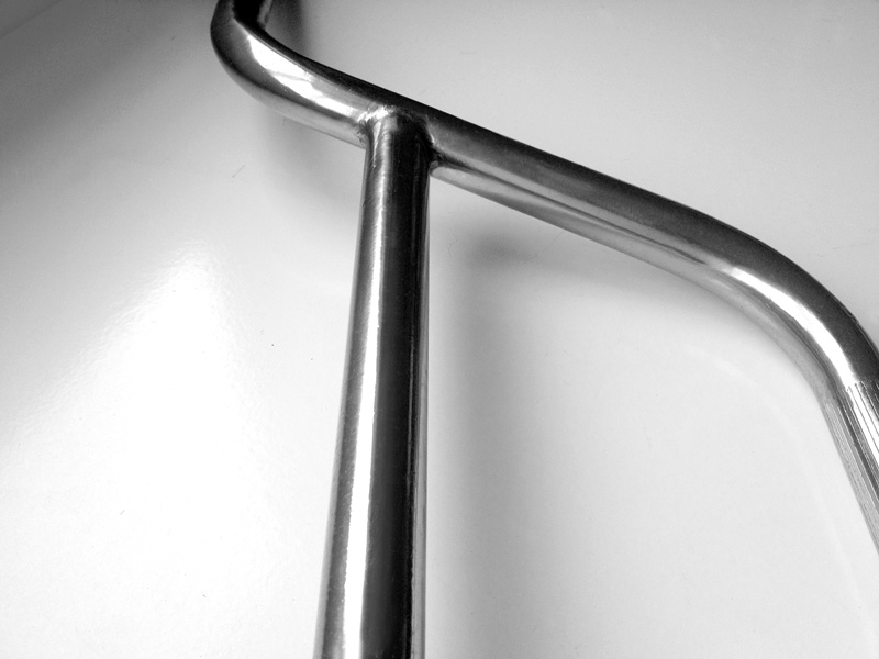 Restored and polished raw chromoly supergoose BMX handlebars