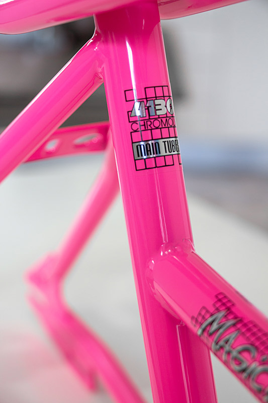 1987 Kuwahara Magician Pro neon pink powder coat and custom decals