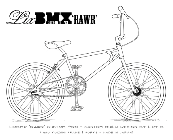 LixBMX RAWR Custom Pro build design sketch