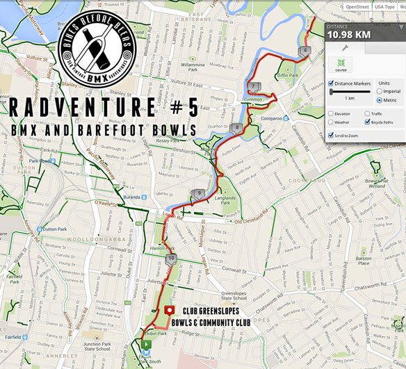Radventure #5 old school bmx ride route map