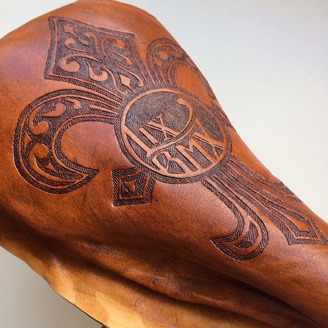 Hand Tooled Leather Drop-Nose BMX Seat by Lix N
